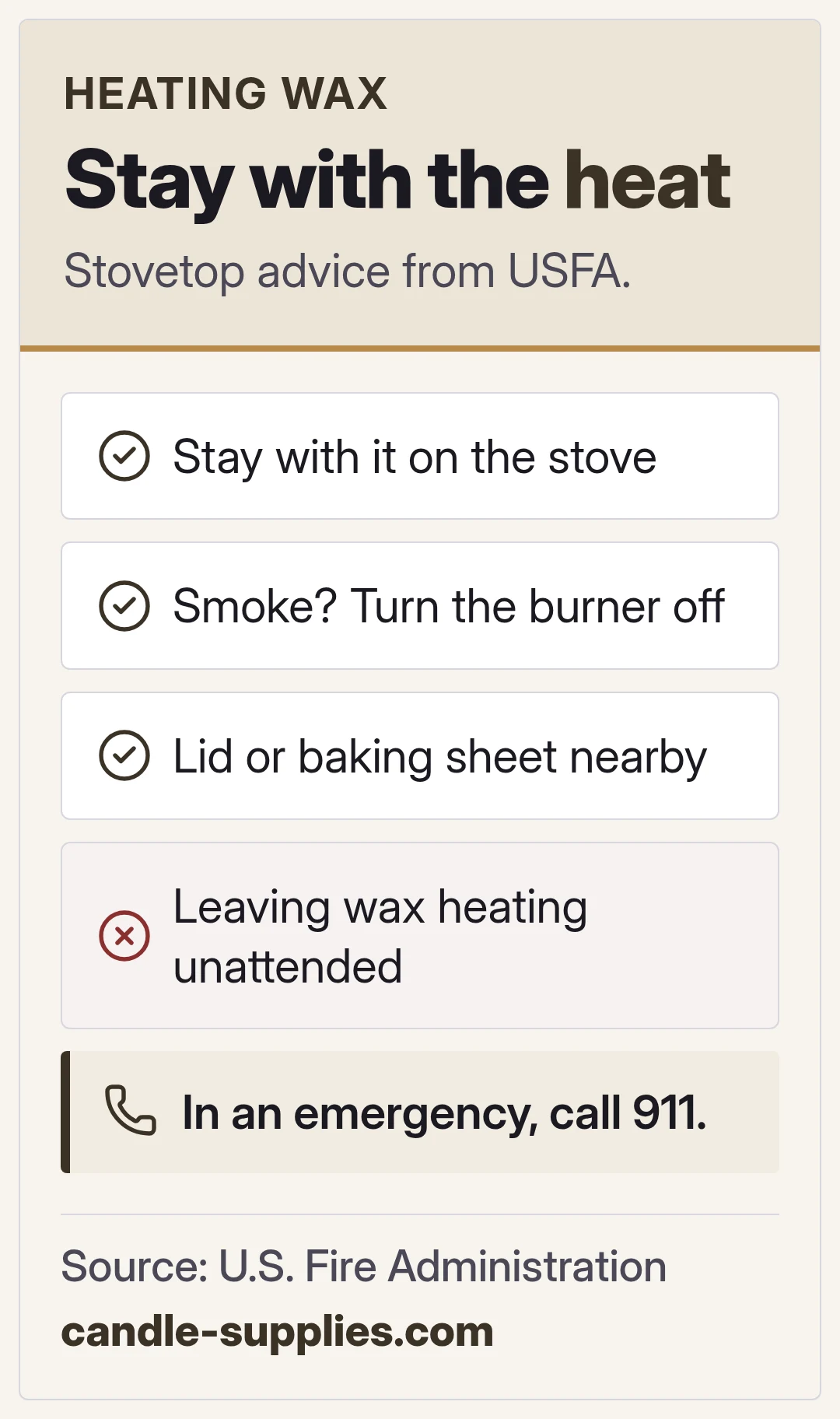 Heating wax. Stay with it.