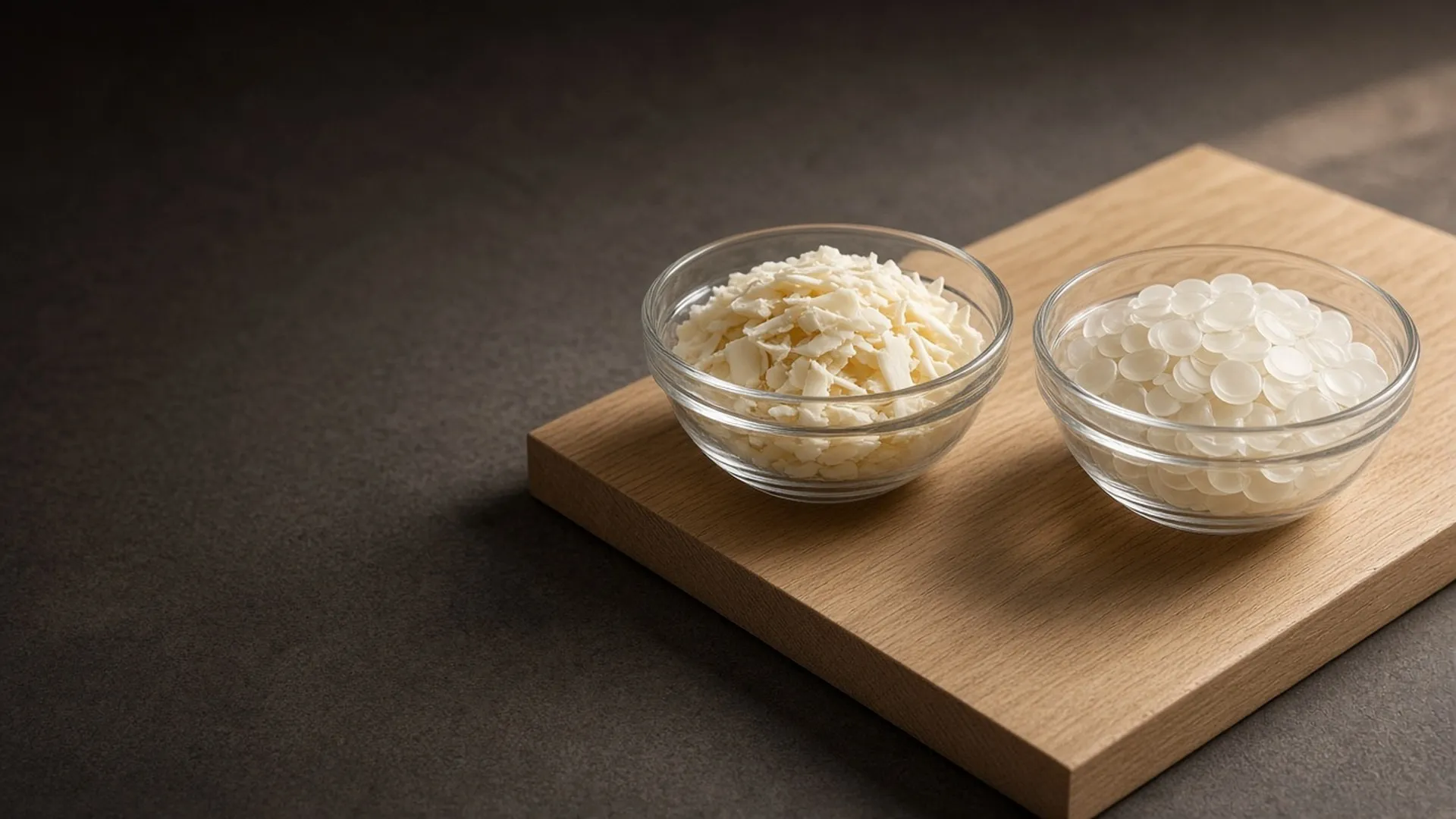 Two glass bowls side by side