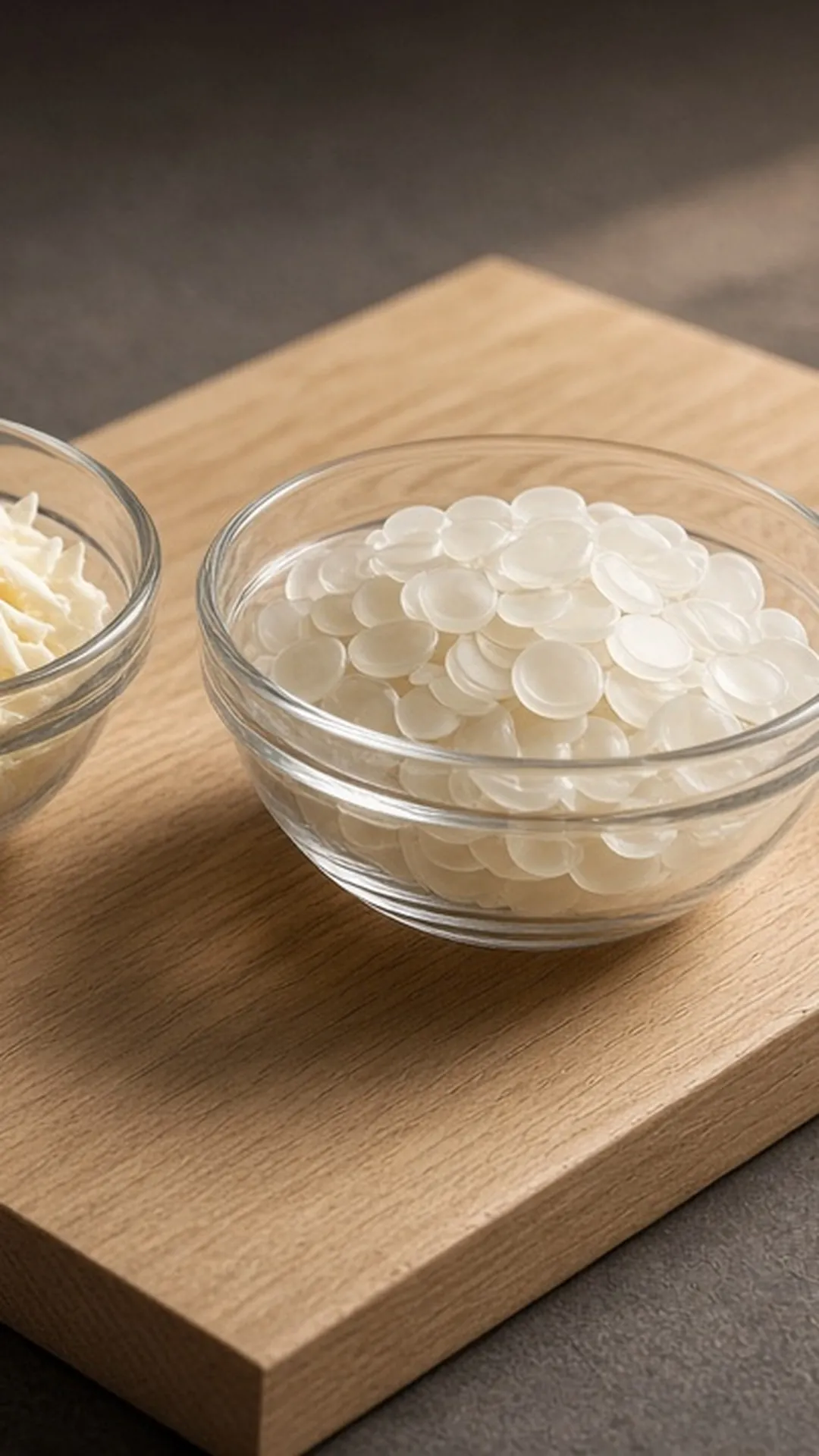 Two glass bowls side by side