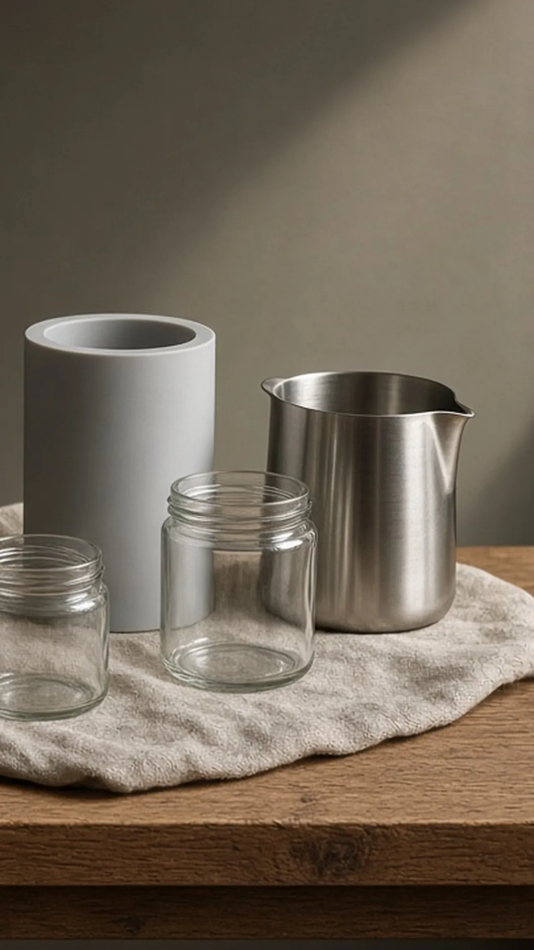 Empty glass candle jars